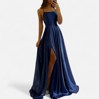 Belina | Women's maxi guest dress with slit and straps