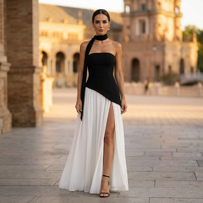 Talina | Women's Asymmetric Strapless Maxi Dress
