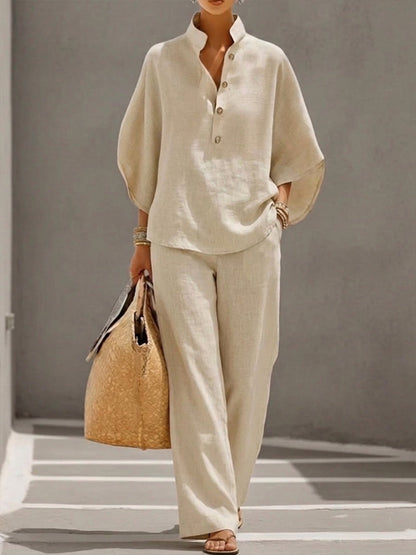 Velira | Women's two-piece set with batwing top and wide-leg pants