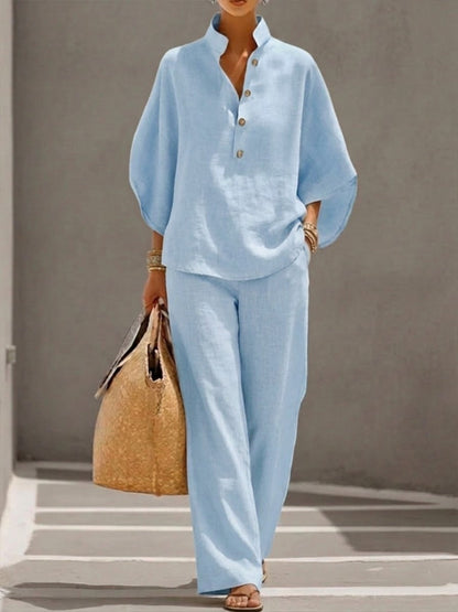 Velira | Women's two-piece set with batwing top and wide-leg pants