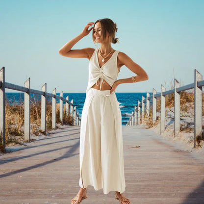 Lynda | Traje de verano informal de dos piezas para mujer