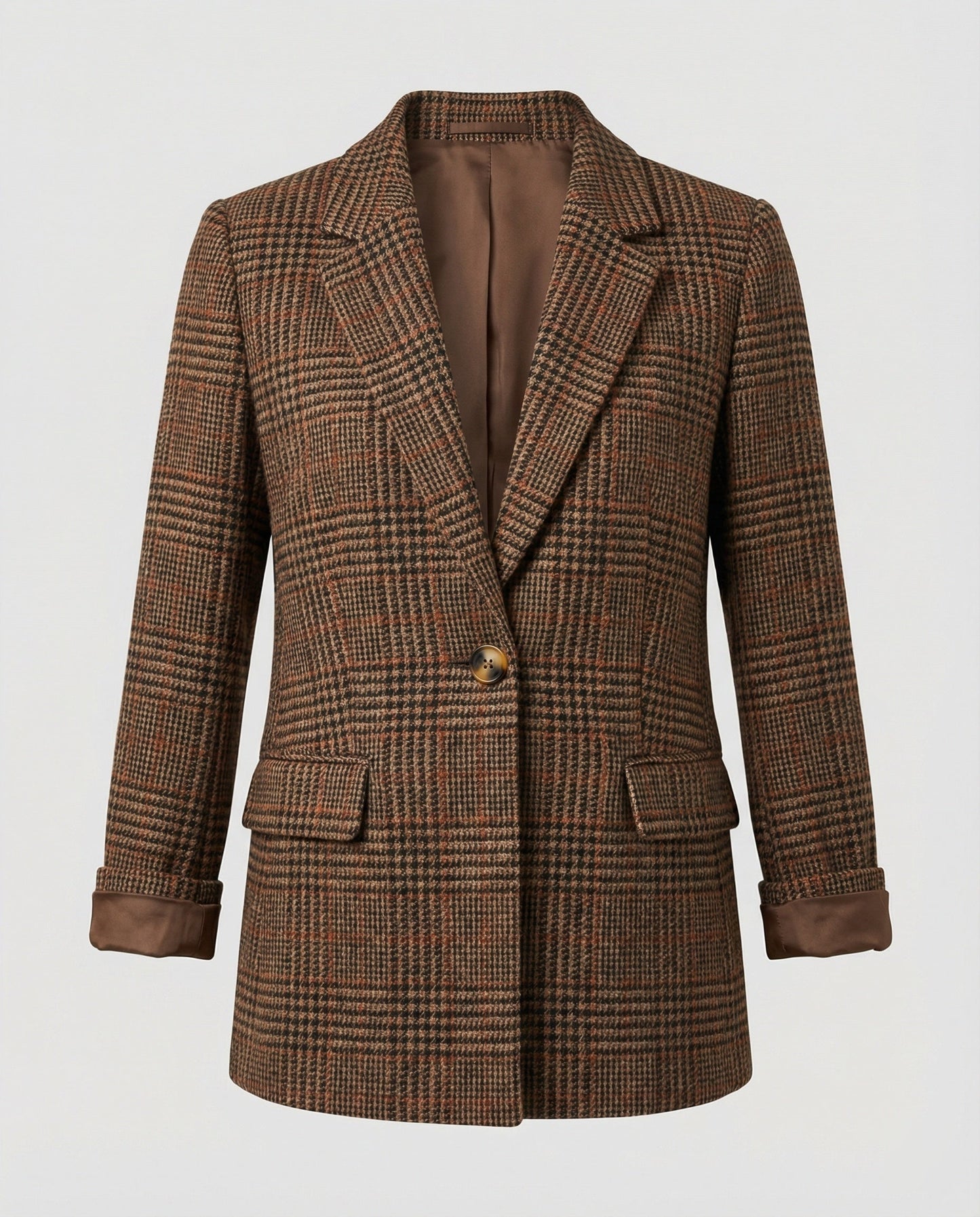 Griselina | Blazer à carreaux structuré pour femme avec un bouton