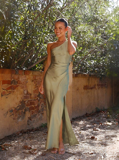 Galadriela | Vestido maxi de primavera de un hombro para mujer