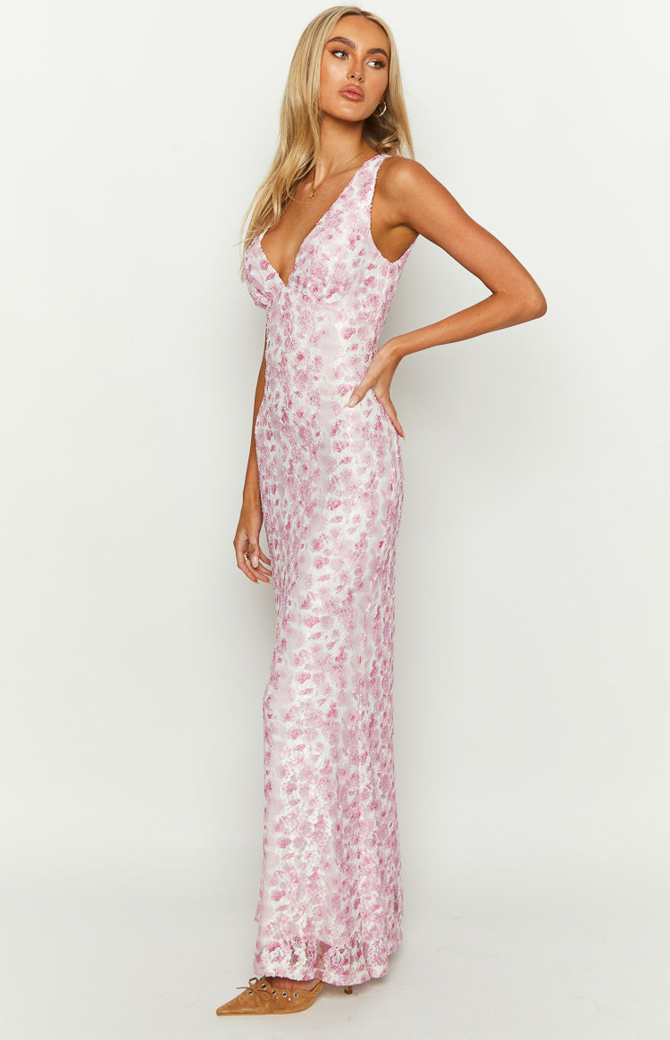 Abigaela | Women's floral print wedding dress with V-neck