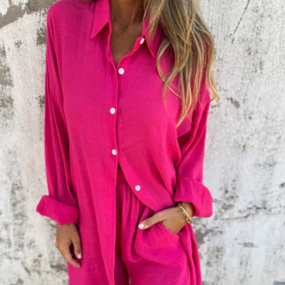 Lunara | Conjunto de dos piezas para mujer con camisa y botones