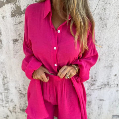 Lunara | Conjunto de dos piezas para mujer con camisa y botones