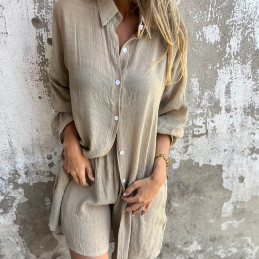 Lunara | Ensemble deux pièces pour femme avec chemise et boutons