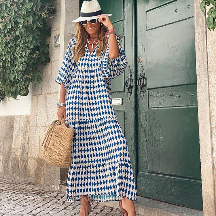 Cayetana | Bohemian women's maxi dress with V-neck
