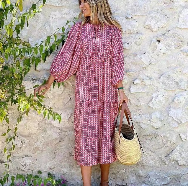 Cayetana | Bohemian women's maxi dress with V-neck