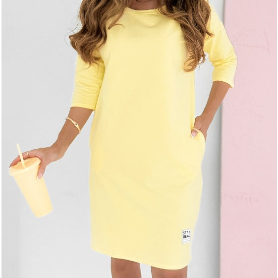 Eliana | Robe mini pour femme avec manches trois-quarts et style sweat