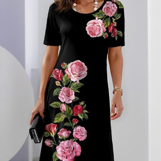 Amaya | Women's midi dress with summer floral print