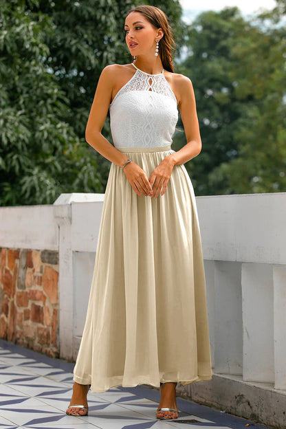 Alejandra | Women's Halter Neck Maxi Dress for Wedding Guests