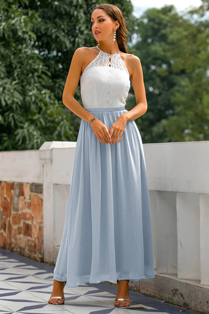 Alejandra | Women's Halter Neck Maxi Dress for Wedding Guests