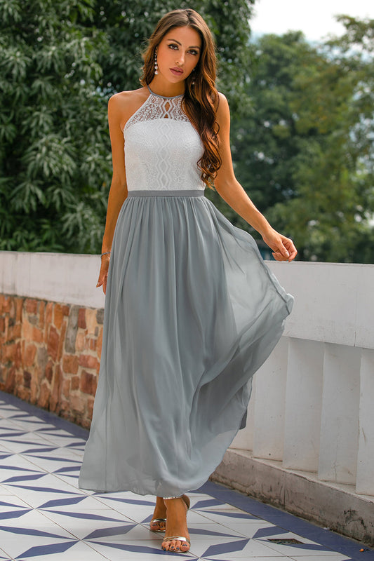 Alejandra | Vestido maxi de mujer para invitada de boda con cuello halter