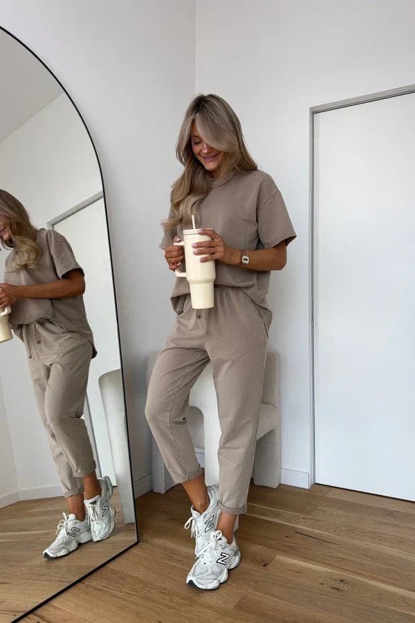 Mariela | Conjunto de algodón con camiseta amplia y shorts
