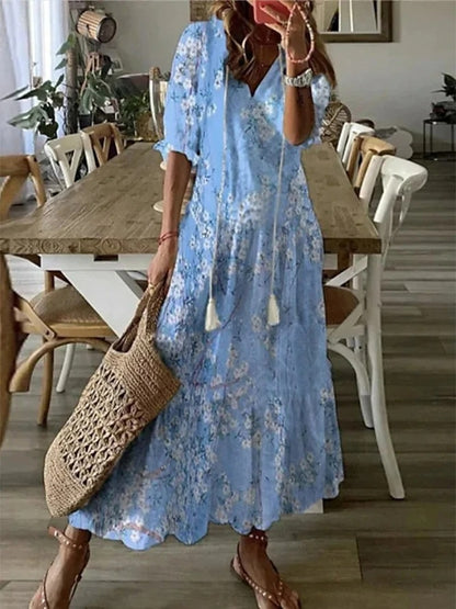 Ane | Vestido Boho de Verano para Mujer con Mangas Cortas