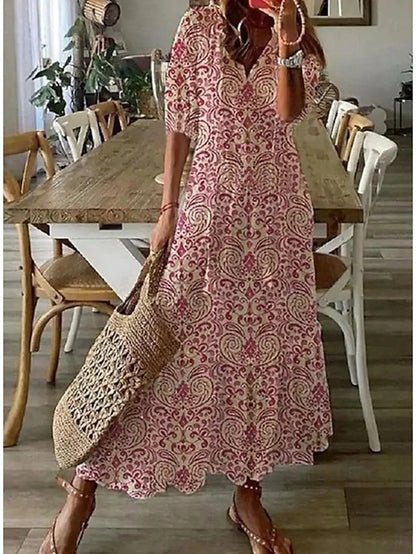 Ane | Vestido Boho de Verano para Mujer con Mangas Cortas