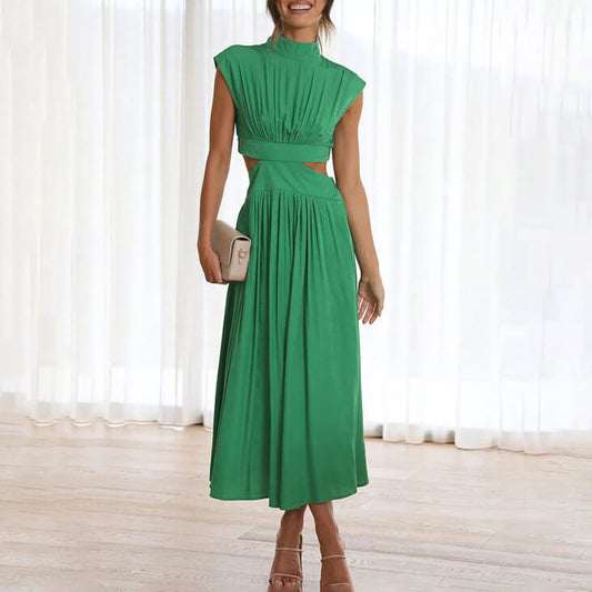 Natalia | Robe femme à col montant et coupe à la taille