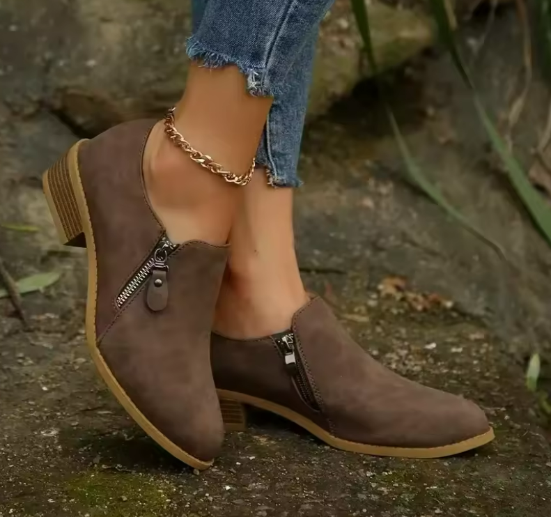 Maite | Botines ortopédicos con cremallera y tacón bajo