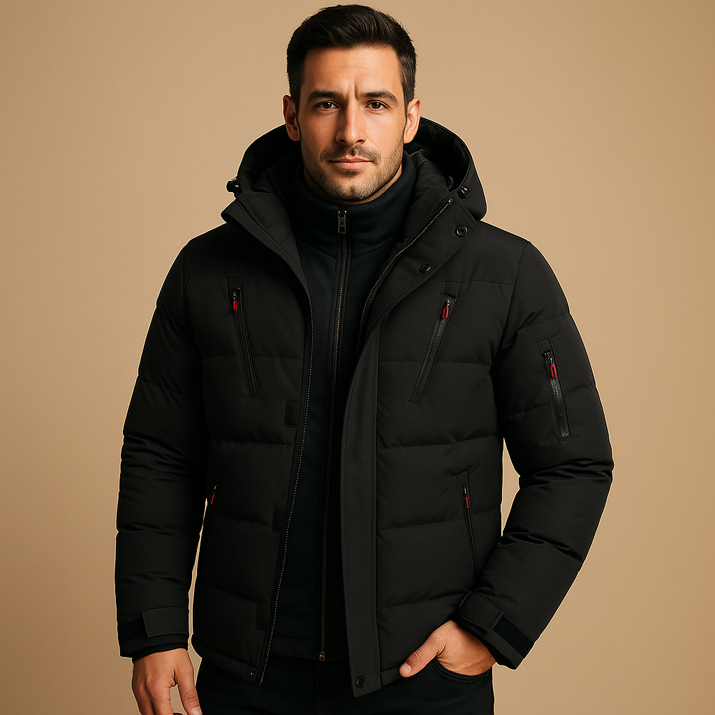 Chaqueta de invierno para hombre gruesa con cremallera