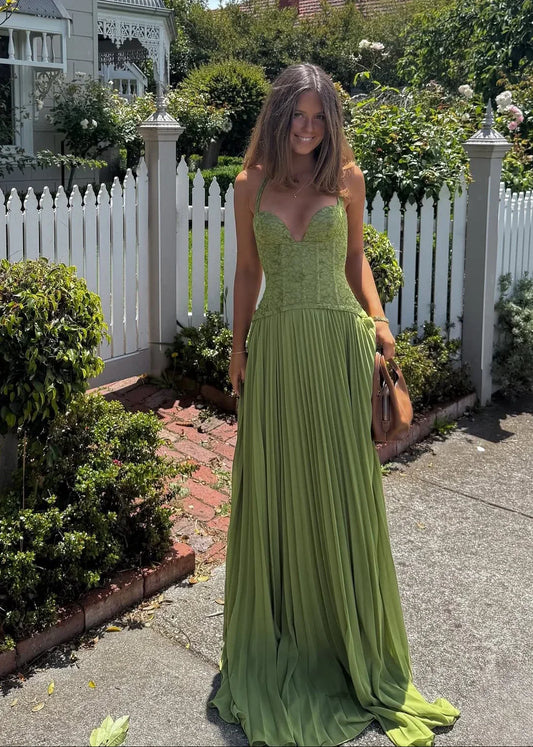 Selmira | Women's maxi dress with pleats and wedding-style halter neck