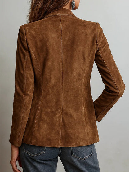 Verónica | Blazer de ante sintético para mujer y corte entallado