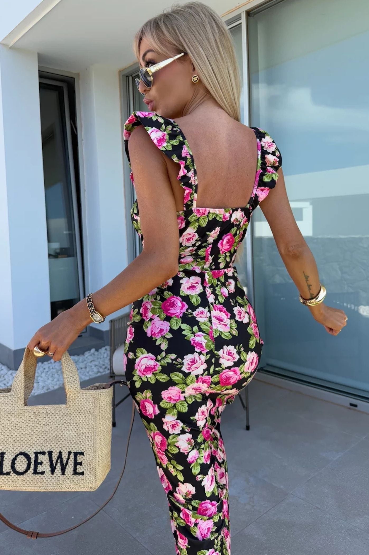 Elvara | Vestido midi para mujer con escote corazón y abertura lateral