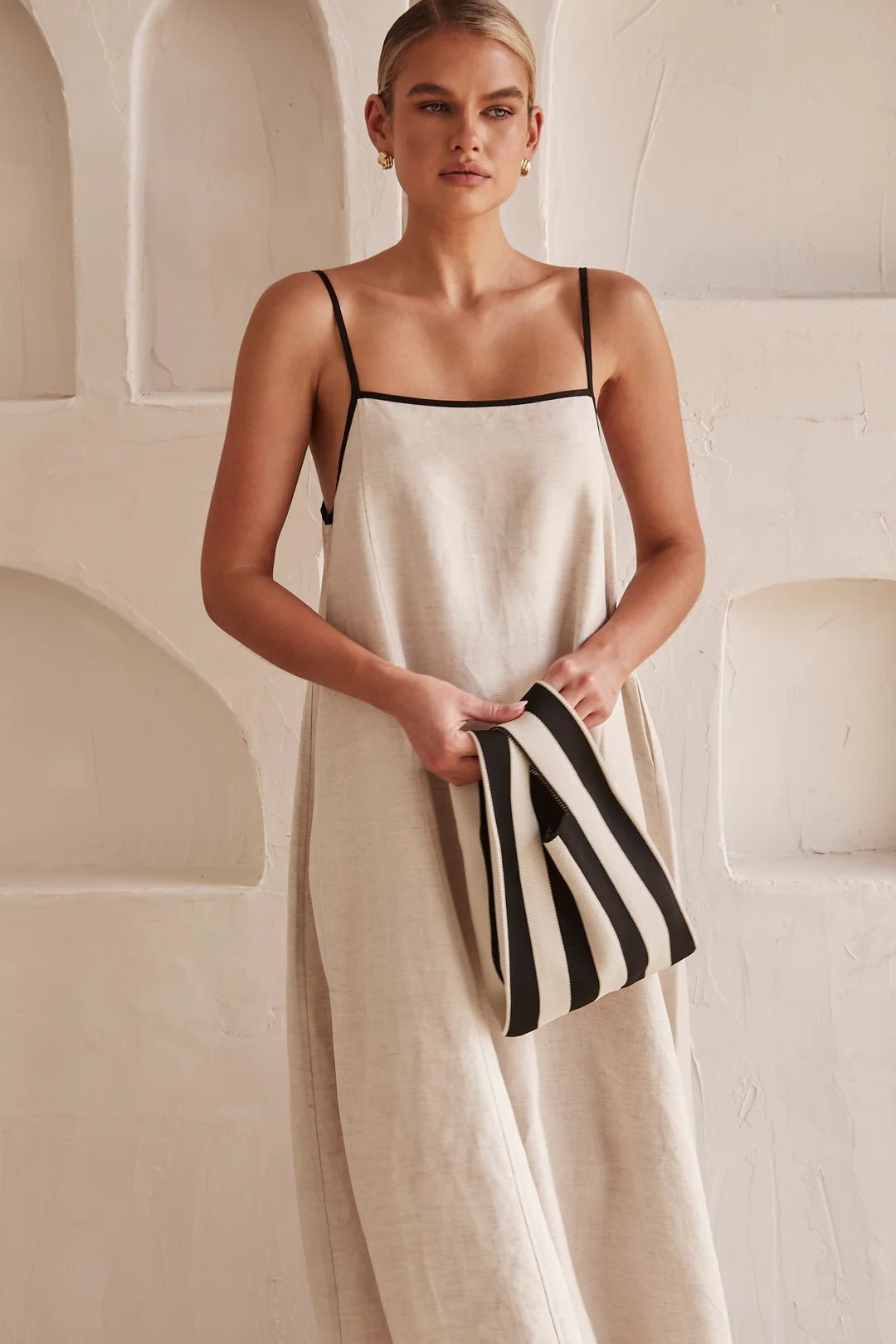 Hortensia | Vestido largo de lino para mujer con tirantes