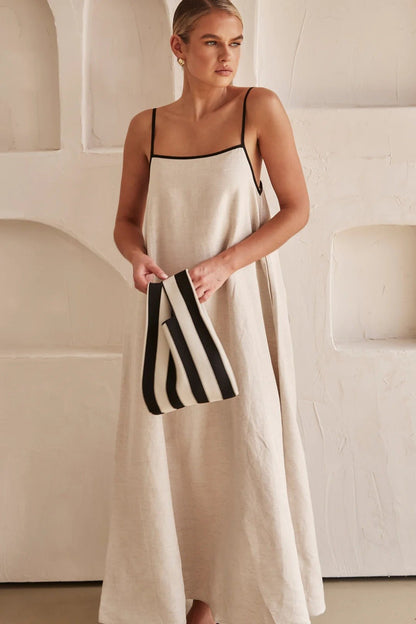 Hortensia | Vestido largo de lino para mujer con tirantes