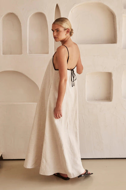 Hortensia | Vestido largo de lino para mujer con tirantes