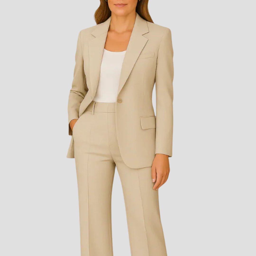 Luisa | Conjunto para mujer con blazer de un botón y pantalón recto